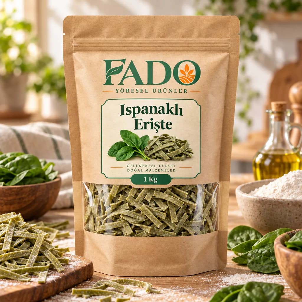 FADO Ispanaklı Erişte 1 Kg - Görsel 1